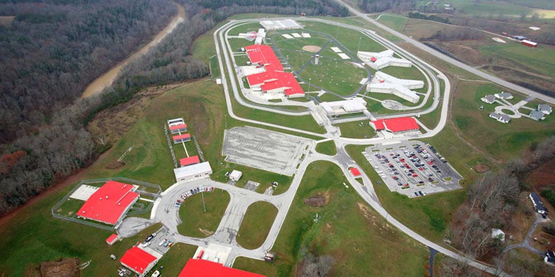Aerial view of a correctional facility with new energy systems